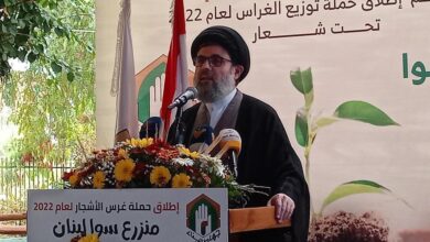 صفي الدين يرعى حملة توزيع الغراس 2022