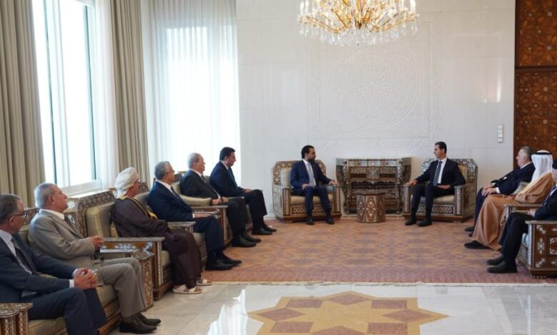 الرئيس الأسد يستقبل وفداً من الاتحاد البرلماني العربي