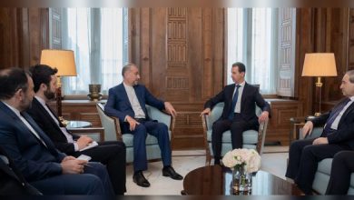 الرئيس الأسد يبحث مع عبد اللهيان سبل دعم الشعب الفلسطيني