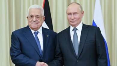 بوتين يعرب عن دعمه للشعب الفلسطيني